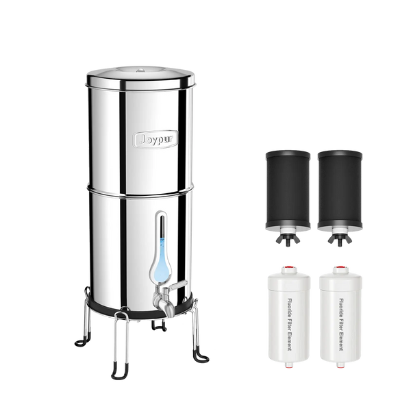 Authorized - Joypur® 2.25 Gallons Gravity Water Filter System - Waterdrop Shape Water Level Window, NSF Certified Purewell