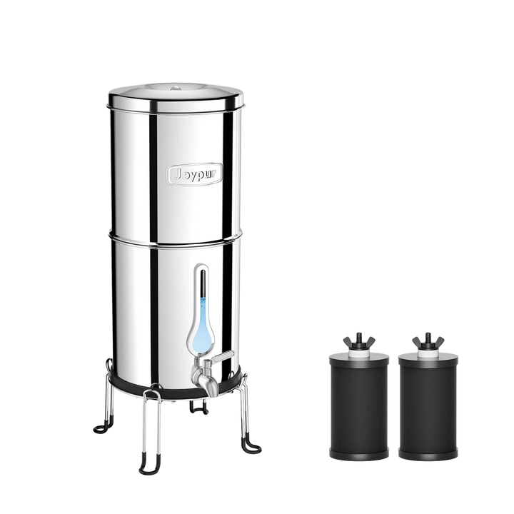 Authorized - Joypur® 2.25 Gallons Gravity Water Filter System - Waterdrop Shape Water Level Window, NSF Certified Purewell