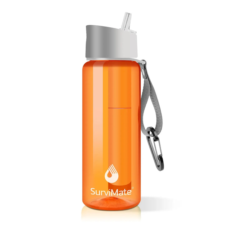 Authorized SurviMate Water Filter Bottle, Multi-color Option, 0.01μm Ultra-Filtration with 4-Stage Filtration for Survival, Camping, Hiking, Backpacking, Emergency Purewell