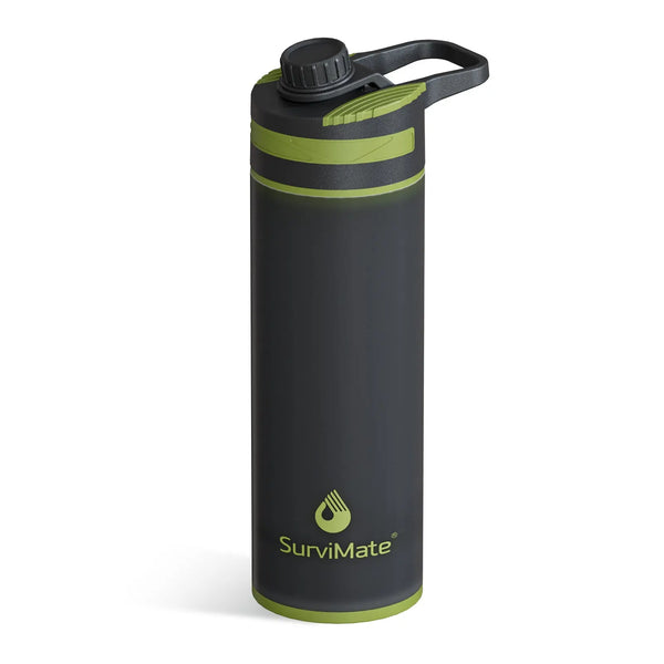 Authorized Survimate 27oz Filtered Water Bottle with 0.01μm Ultra-Filtration, Portable Water Filter Bottle with 3-Stage Filtration for Survival, Camping, Hiking, Backpacking, Drinking, Emergency Purewell