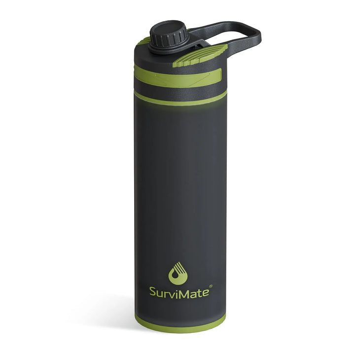 Authorized Survimate 27oz Filtered Water Bottle with 0.01μm Ultra-Filtration, Portable Water Filter Bottle with 3-Stage Filtration for Survival, Camping, Hiking, Backpacking, Drinking, Emergency Purewell