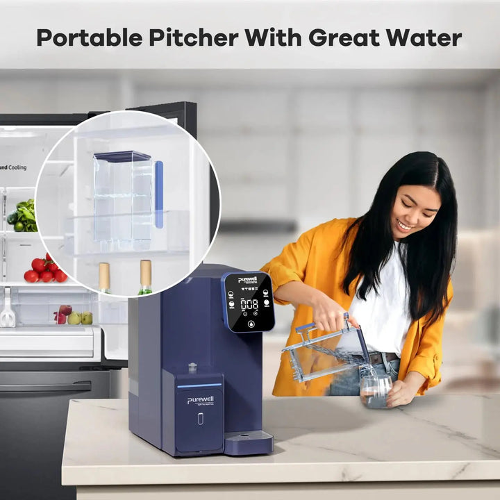 Portable RO Water Purifier NSF/SGS Certified, Remove ≥ 99.9999% Virus, Fluoride, Microplastic, TDS, For RV, Camping, Emergency, Disaster - Purewell® Purewell