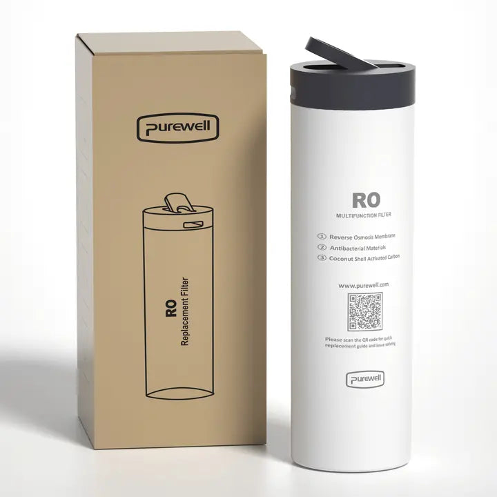 Portable RO Water Purifier NSF/SGS Certified, Remove ≥ 99.9999% Virus, Fluoride, Microplastic, TDS, For RV, Camping, Emergency, Disaster - Purewell® Purewell