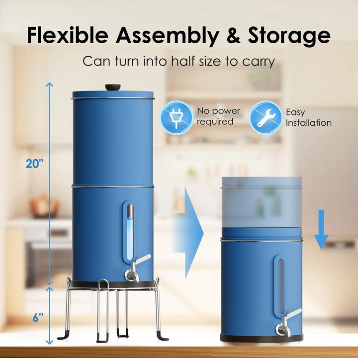 Purewell 304 Stainless Steel Gravity-fed Water Filter System 2.25 Gallons Purewell