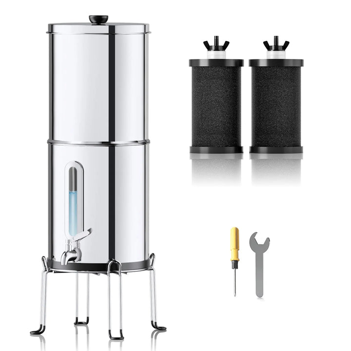 Purewell 304 Stainless Steel Gravity-fed Water Filter System 2.25 Gallons Purewell
