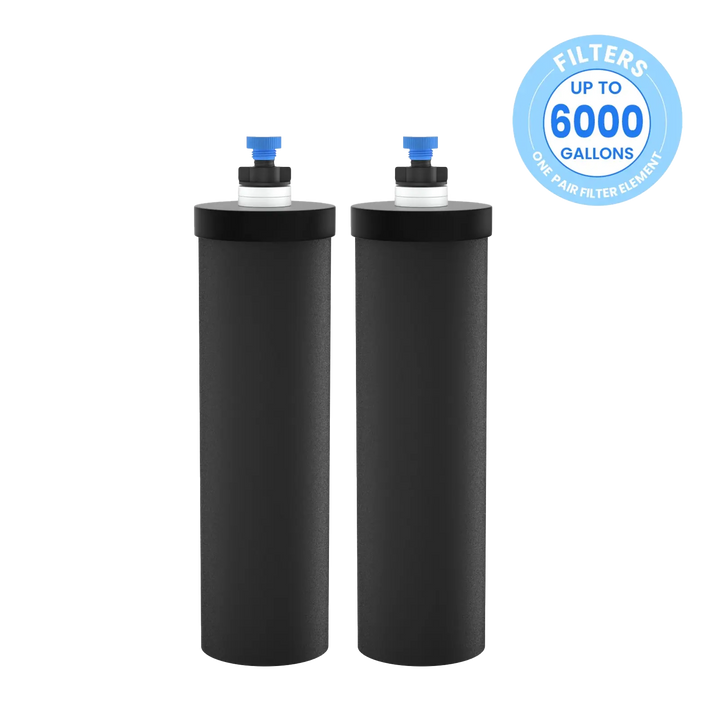 Purewell BB8-2 Black Filter Elements, Replacement Filters for PB-2/BB8-2 Purification Elements and Gravity Water Filter System (2 Pack) Purewell