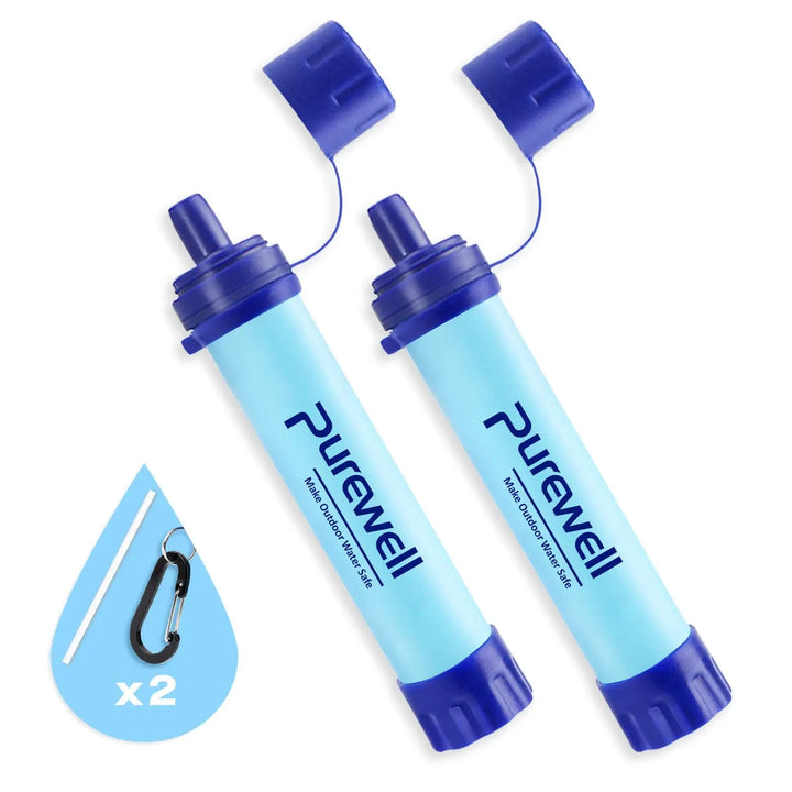 Purewell Personal Outdoor Water Filter Survival Gear for Camping Hiking Backpacking Emergency Purewell