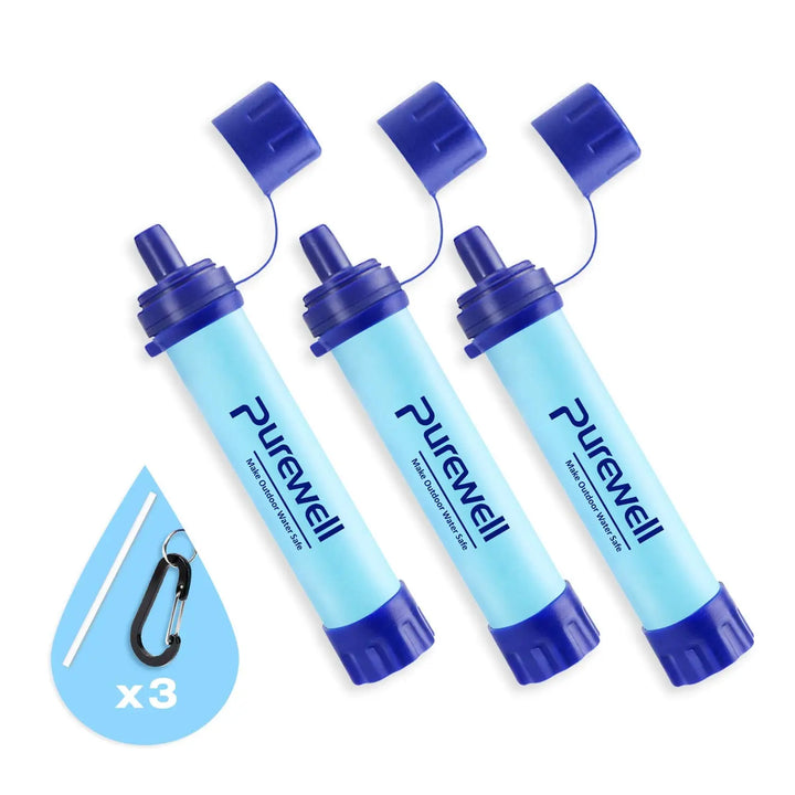 Purewell Personal Outdoor Water Filter Survival Gear for Camping Hiking Backpacking Emergency Purewell