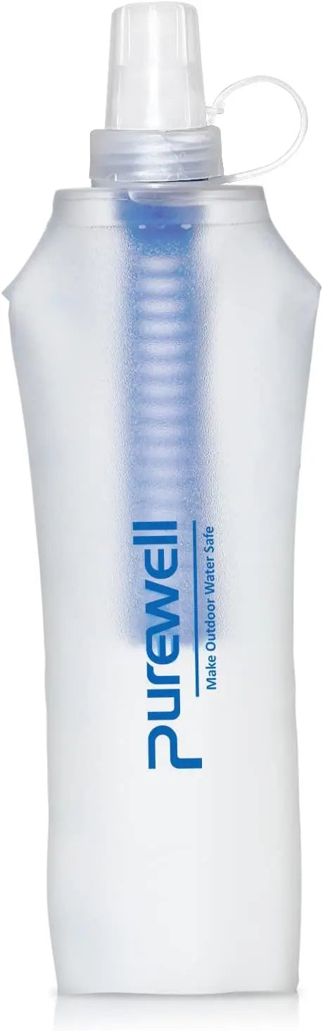 Purewell TPU Soft Flask with Filter BPA Free Water Filter Bag for Sport, Running, Camping and Hiking Purewell