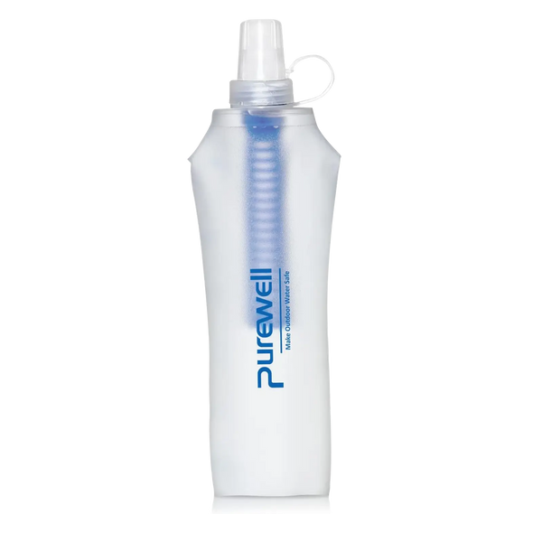 Purewell TPU Soft Flask with Filter BPA Free Water Filter Bag for Sport, Running, Camping and Hiking Purewell
