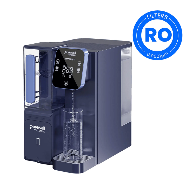 Purewell® Countertop Reverse Osmosis Water Purification System, Alkaline Water Filter with Portable Water Pitcher, NSF 58 Certified Elements-C01 Purewell