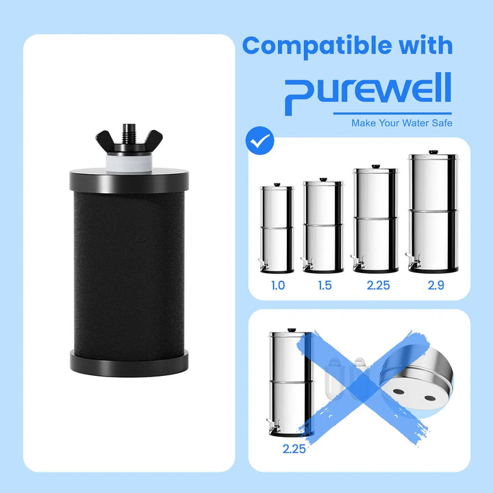 Purewell® - K Series - Upgraded Replacement Black Carbon Water Filter Elements 2387 - 2 pcs / 4 pcs / 6 pcs / 8 pcs Purewell