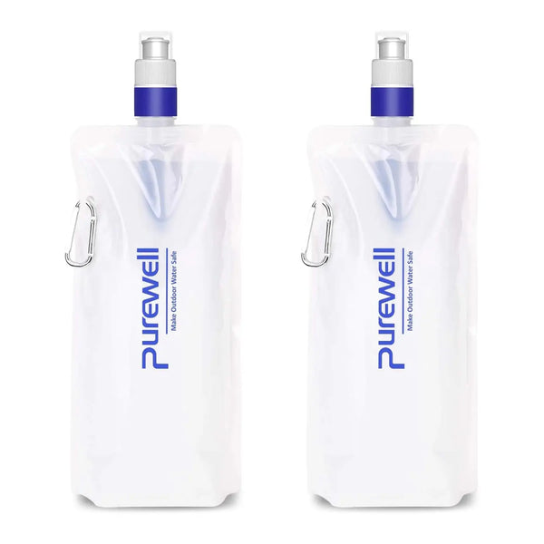 Purewell® - Outdoor Collapsible Water Filter Bag 480ml, Lightweight, BPA Free, for Emergency, Preparedness, Emergency Purewell