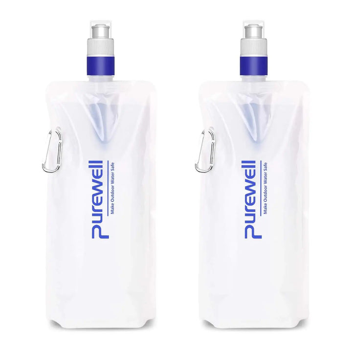 Purewell® - Outdoor Collapsible Water Filter Bag 480ml, Lightweight, BPA Free, for Emergency, Preparedness, Emergency Purewell