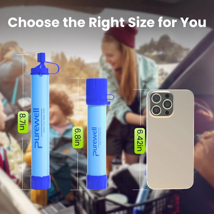 Purewell® - Outdoor Personal Water Filter Life Straw, 0.01μm, for Emergency, Camping, Hiking, Climbing, Backpacking Purewell