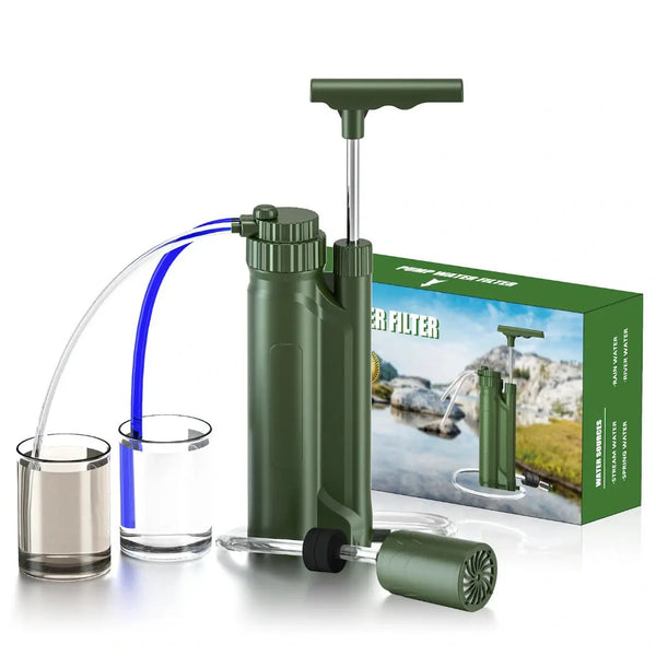 Purewell® - Outdoor Pump Water Filter 0.0001μm Removes Virus, Bacteria, Protozoa, Chlorine, TDS, Salt from Sea Water Purewell