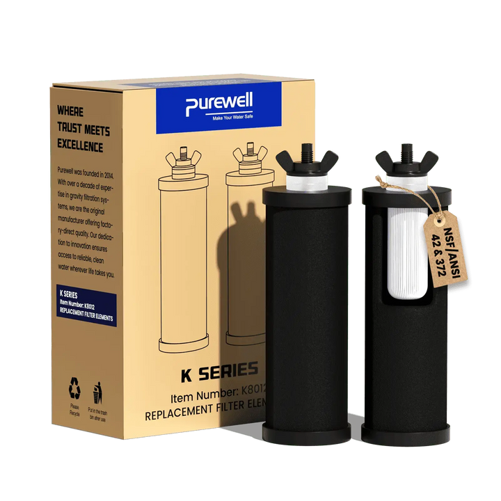 Purewell® – K Series - 2.25 Gallons 304 Stainless Steel Gravity-fed Water Filter System, NSF Certified Purewell